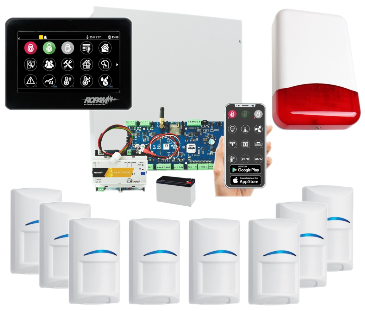 Ropam Neo Zestaw Alarmowy 8 Czujek Bosch Wifi App