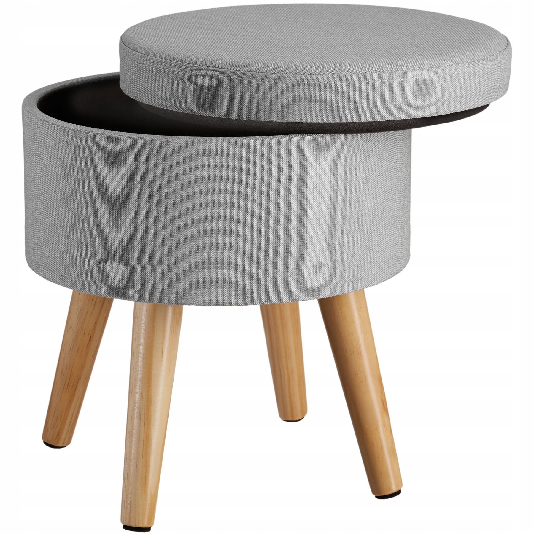 

Stołek, taboret tapicerowany jasnoszary 403968