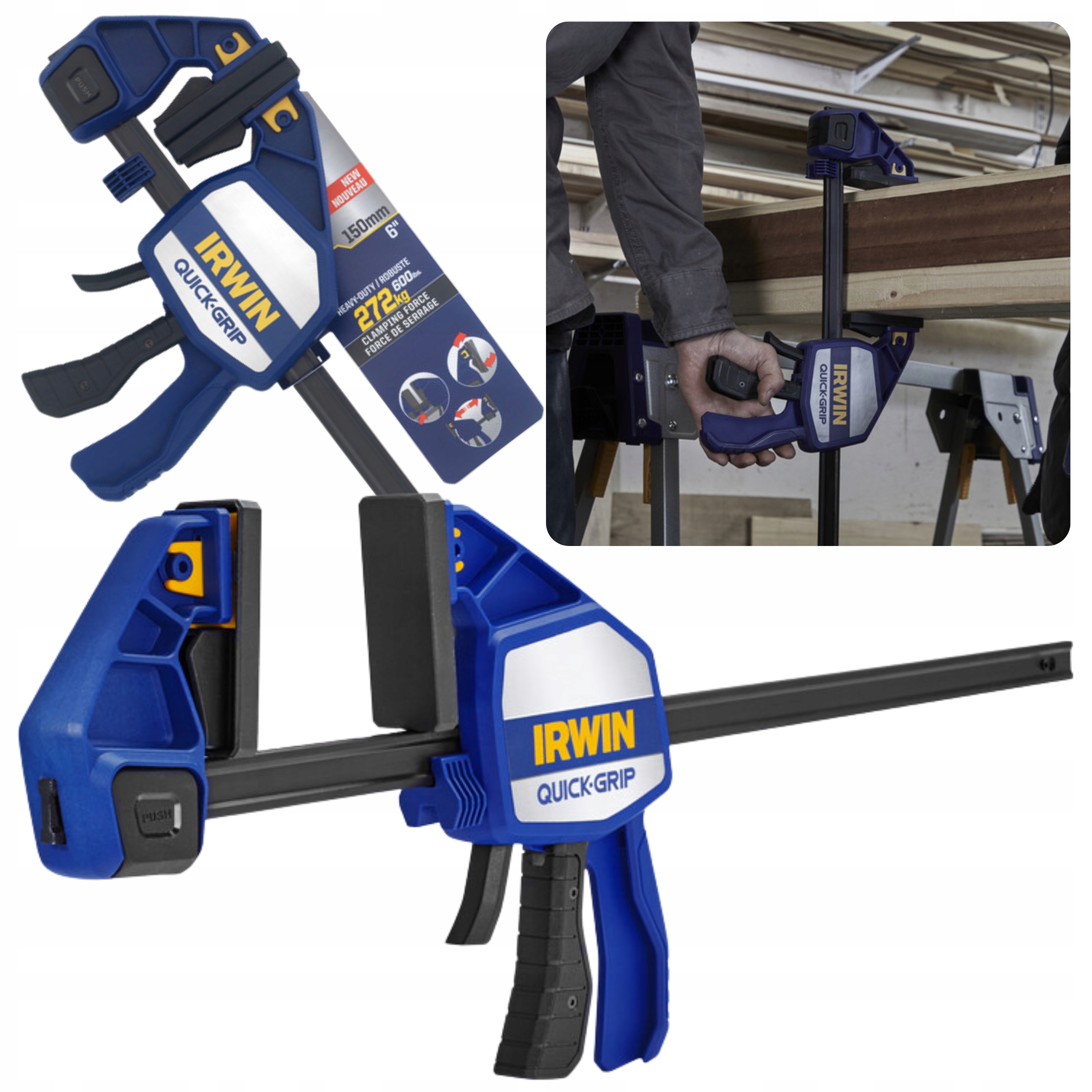 Irwin Ścisk Szybkozaciskowy Stolarski Rozpieracz Quick Grip 272kg Xp 150mm