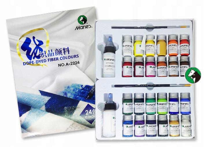 Barvy na textil Marie`s 24 barev 24x10ml