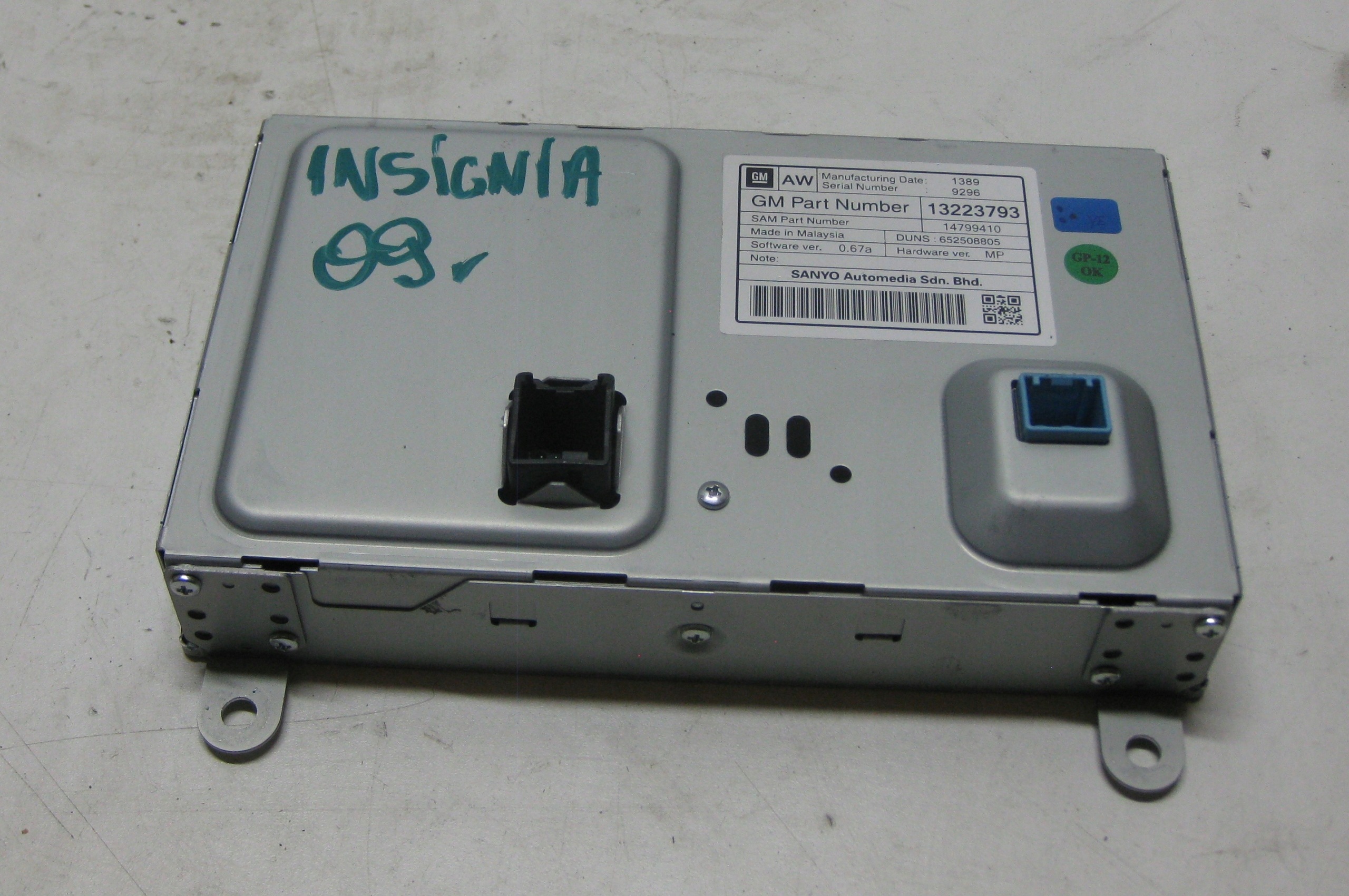 OPEL INSIGNIA 09R display navigation devices 13223793
