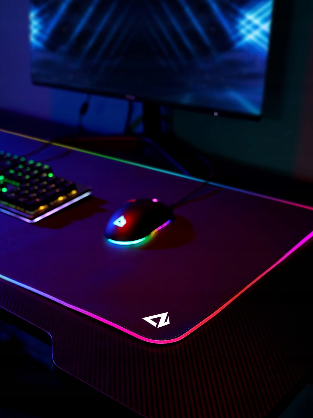EASEMO Podkładka Gamingowa XXL RGB 900x400x4mm 7 Kolorów LED Antypoślizgowa — miniatura 7