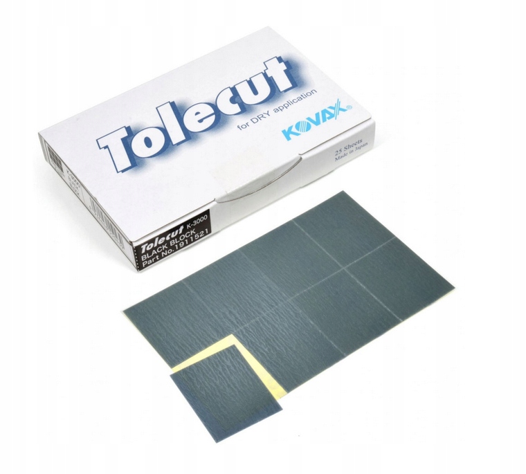 Papier ścierny Kovax Tolecut Czarny P3000 29mm x 35mm 8 sztuk (1 arkusz)
