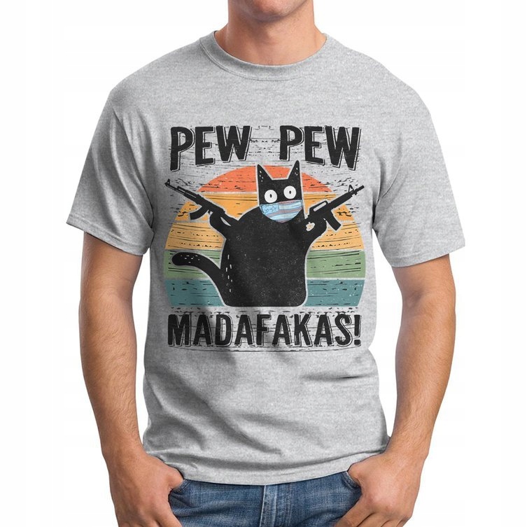 

Koszulka T-Shirt Pew Pew Madafakas z Kotem L