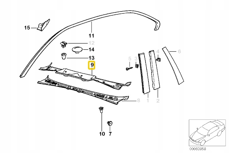 BMW OE 51711977677 podszybie oryginał Producent części BMW OE