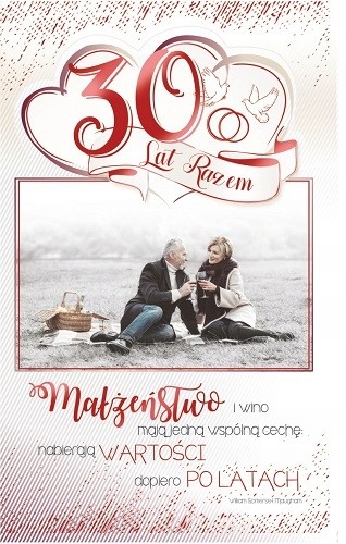 Na 30 Rocznicę ślubu Kartka z życzeniami cudna RS8