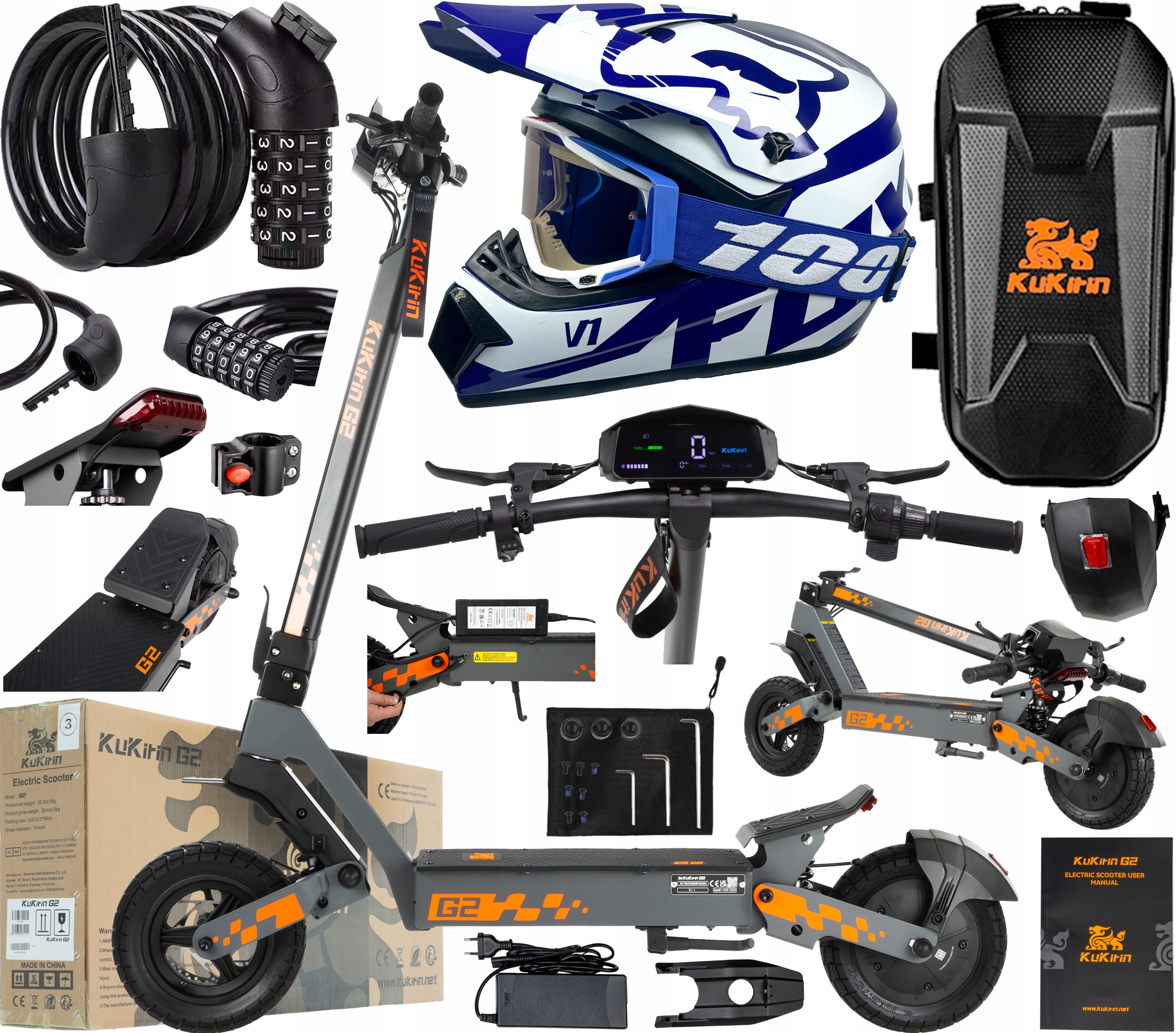 2026 KuKirin G2 elektrická vozidla 800W 45KM/H 48V 15Ah 55KM 10" +Dárek