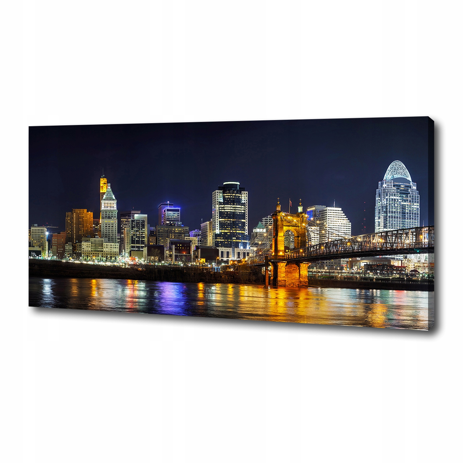 

Foto obraz na płótnie Rzeka Ohio nocą 125x50 cm
