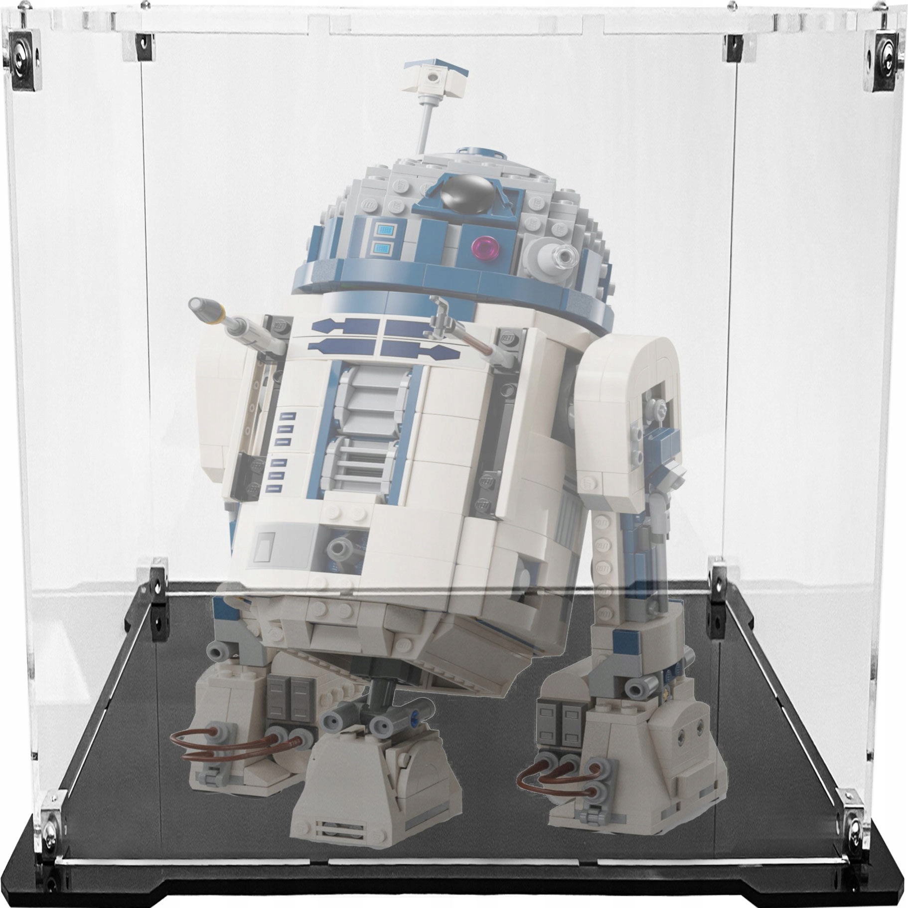 Vitrína s černou základnou pro stavebnici Lego 75379 Star Wars R2-D2
