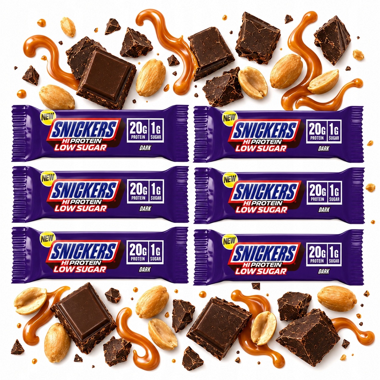 Mars Snickers Hi Protein Low Sugar Bar 57 g proteinová tyčinka tmavá čokoláda