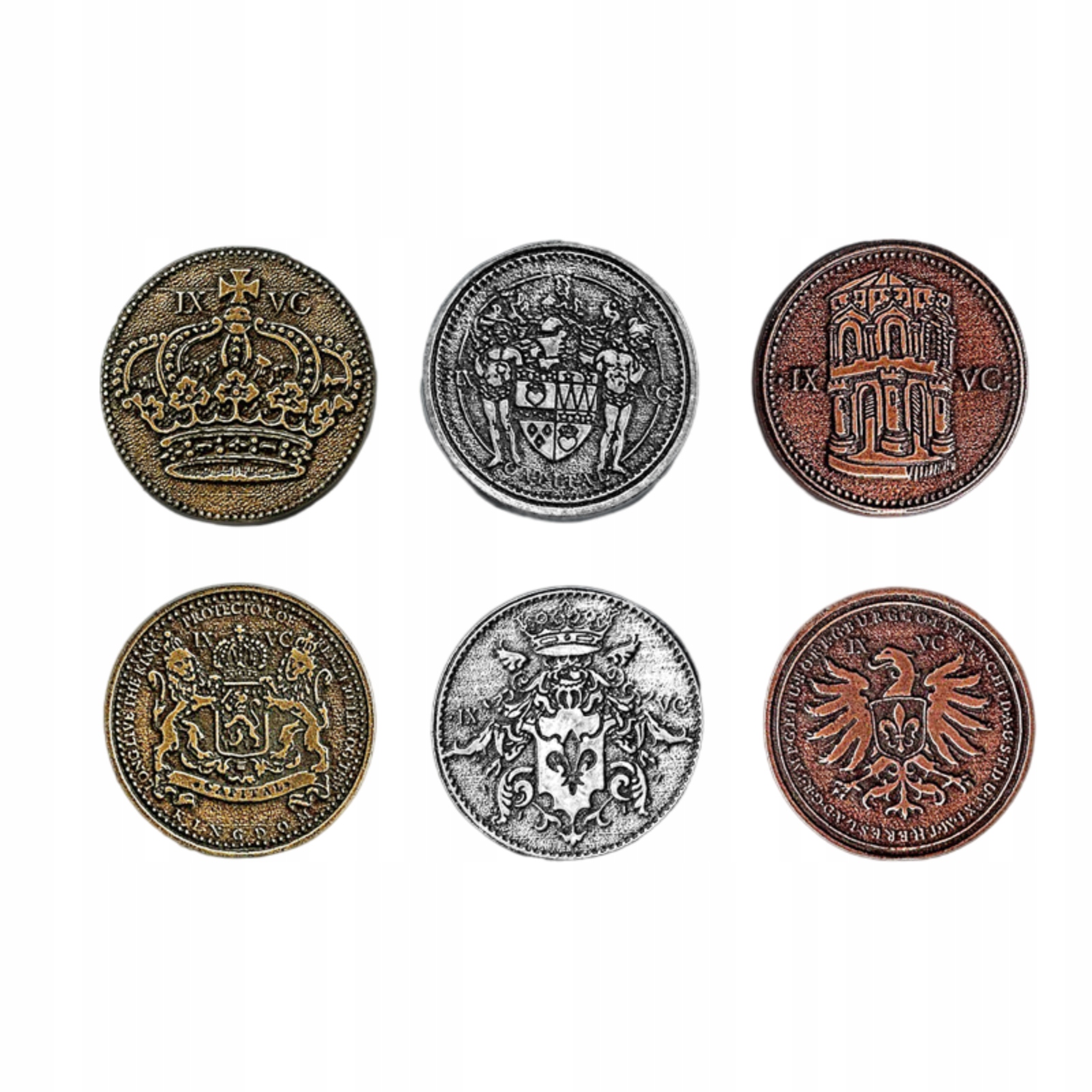 ZESTAW 3 STOLICOWYCH METALOWYCH MONET LARP RPG