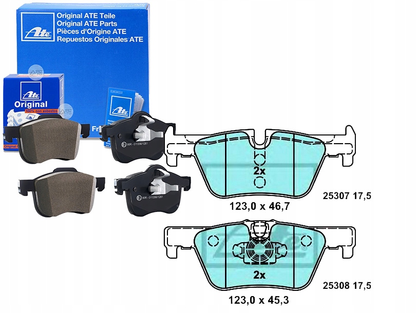 ATE13.0470-3859.2 Komplet Brzdových Kostek Keramický Asistent řidiče #33