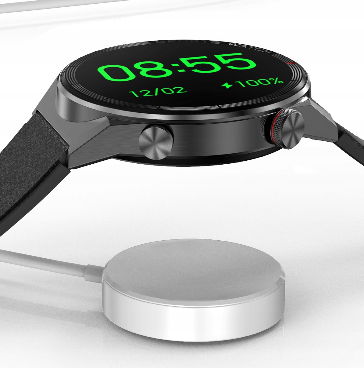 ZEGAREK SMARTWATCH MĘSKI NFC INDUKCJA ROZMOWY MENU PL 2 PASKI RNCE99 SPORT Kolor dominujący czarny