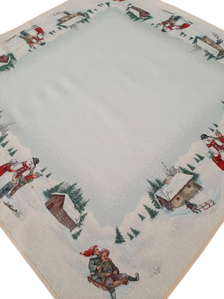 Ubrus se zimním nádechem s dětmi 100x100 cm 1068