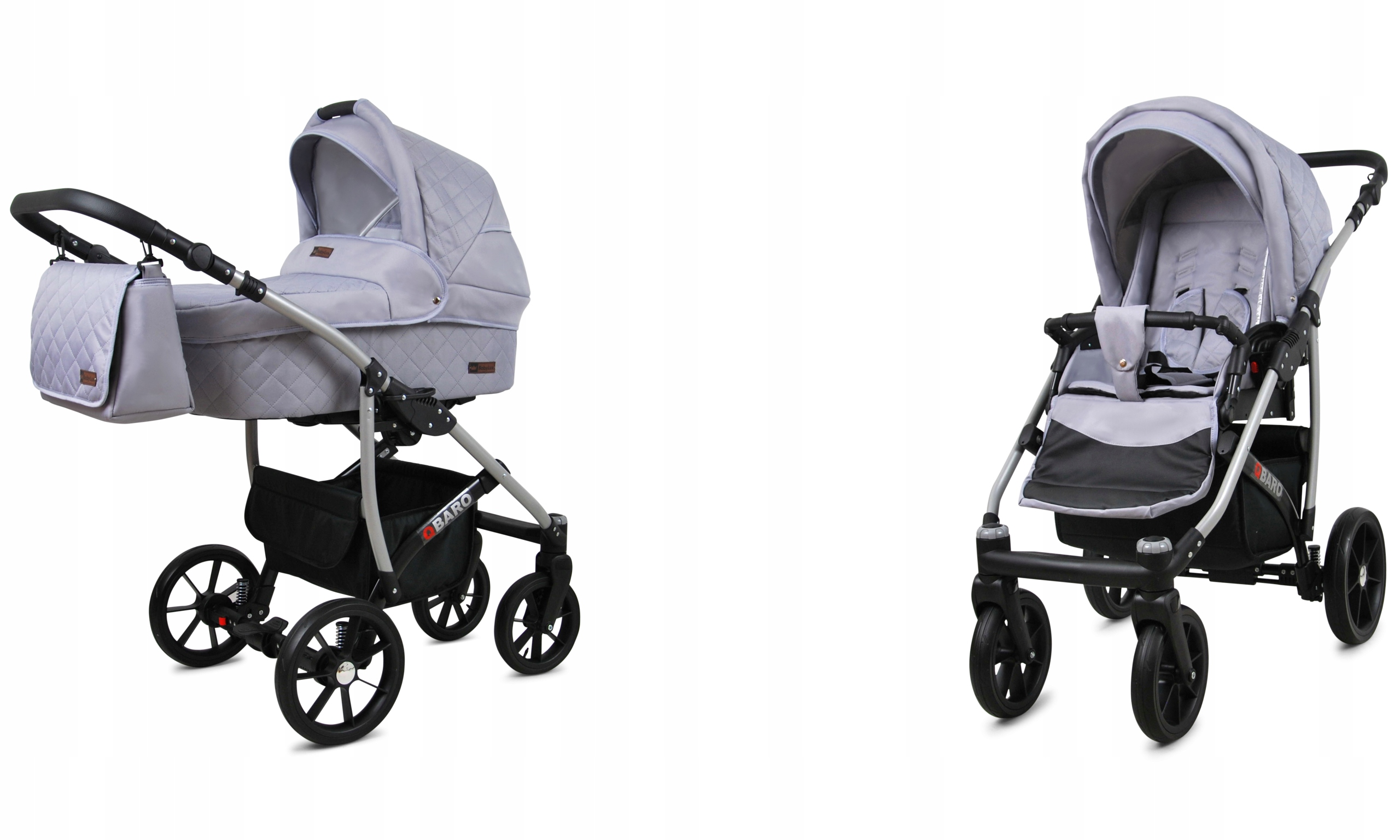 Wózek dziecięcy 2w1 BabyLux Qbaro spacerówka gondola spacerowy z torbą