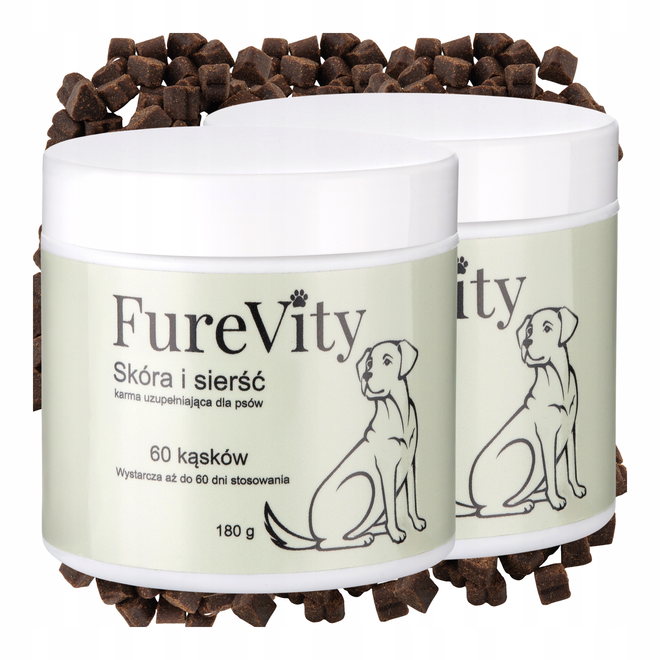 Levně Doplněk stravy Pes Kůže Srst Kousky Treserky 2x60ks 360g Furevity