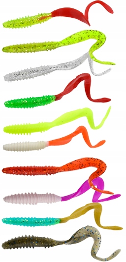 ZESTAW PRZYNĘT 75szt TWISTER 10cm 7cm 4cm PRZYPONY GŁÓWKI jigowe SPINNING Marka Atilo