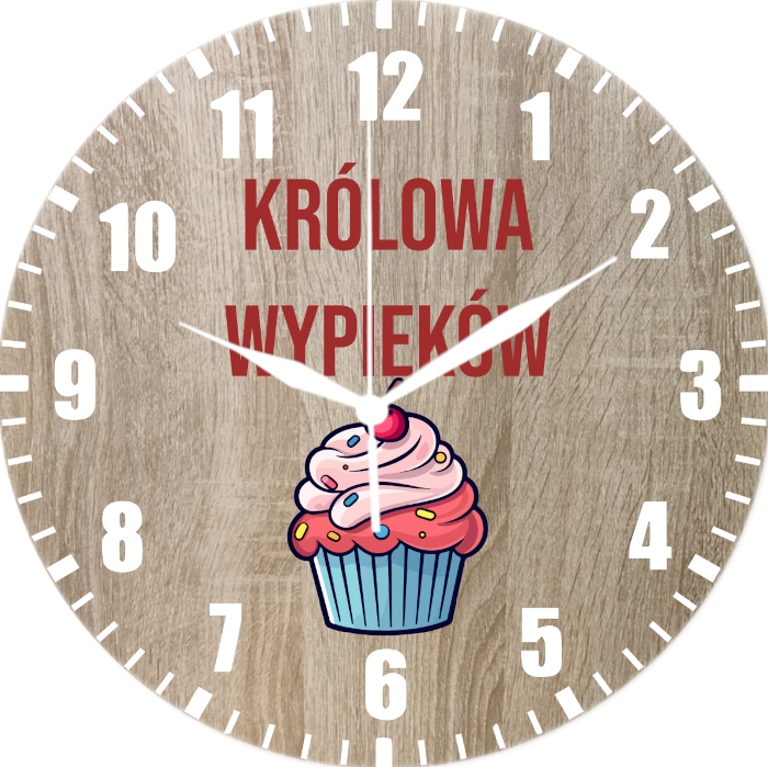 Nástěnné hodiny na Dárek s dortíkem Královna pečiva 35 cm