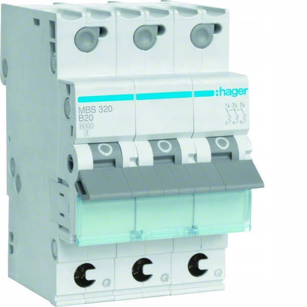 

Hager Wyłącznik nadprądowy 3P B 20A QuickConnect