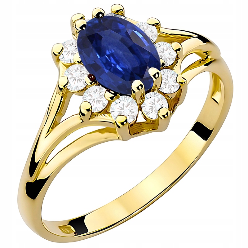 Nadčasový Prstýnek se Safírem 0,90 Brilianty