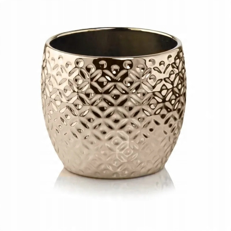 

Doniczka Osłonka Ceramiczna Okrągła Złota Glamour