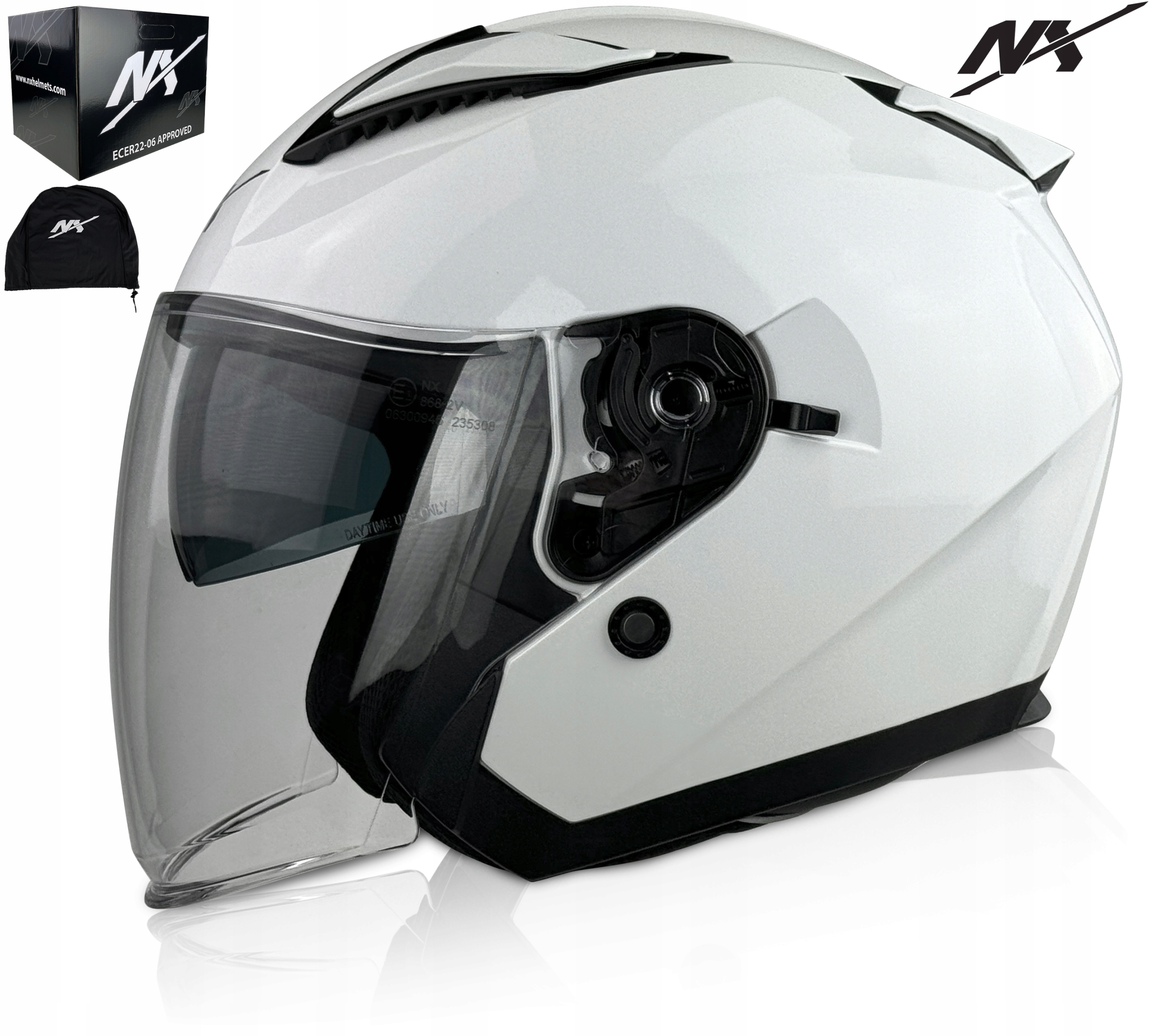 Motocyklová Přilba Nx City Otevřený Chopper Motocykl Ecer 22.06 S Blendem r. XL