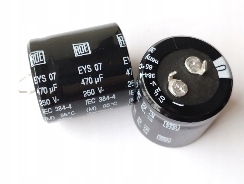 [1szt] Kondensator typ EYS07 470uF 250V Ø30x30mm snap-in ROE-Roederstein