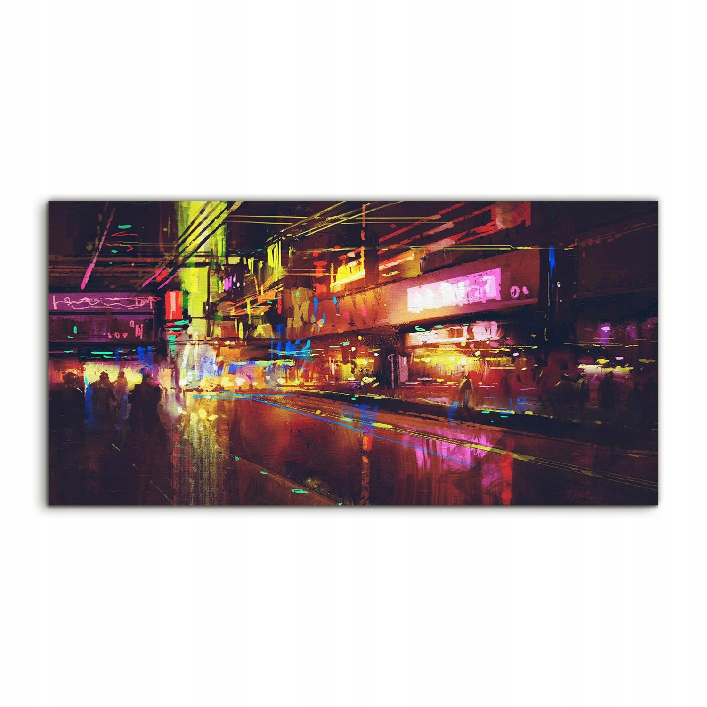 Akrylový obraz 120x60 s potlačou Mesto Noc Ulice