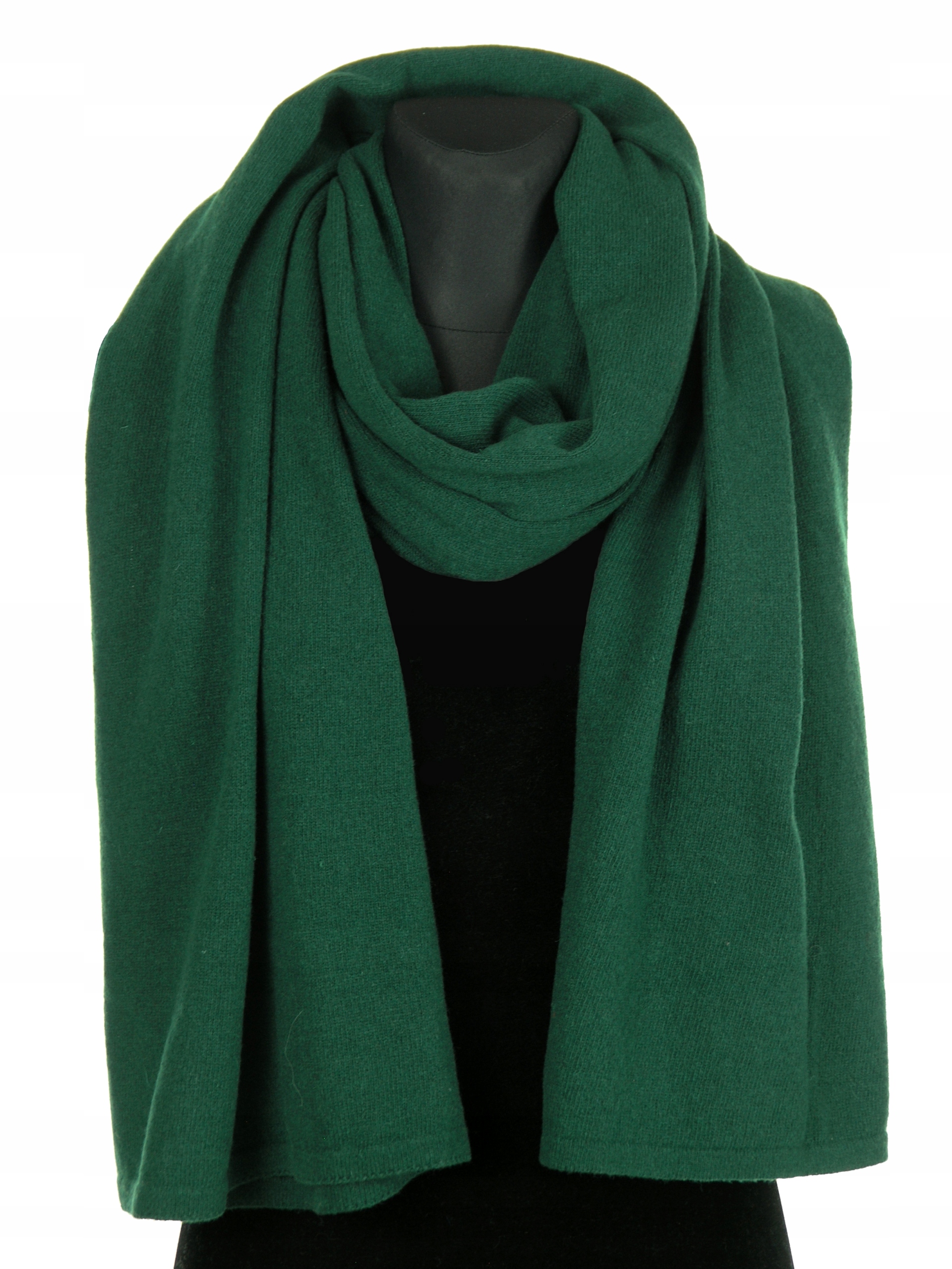 DUŻY SZAL Z WEŁNY JAGNIECEJ LAMBSWOOL 80% ZIELONY Marka CORA