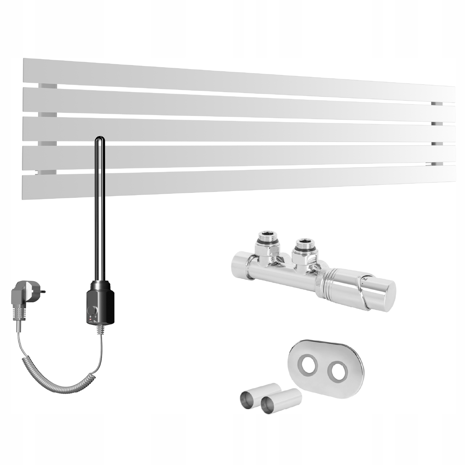 Set Vodovodní a elektrický horizontální ohřívač Bello 38x100 Bílý Mat Struktura