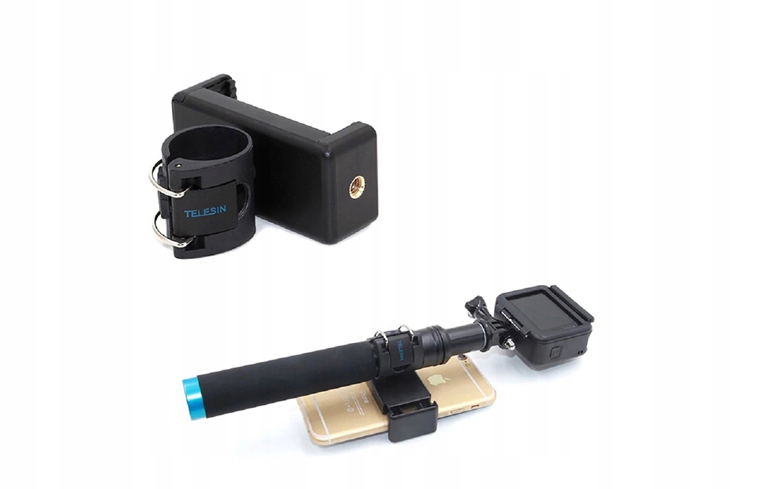 TELESIN SKŁADANY SELFIE STICK TRIPOD STATYW DO KAMER GOPRO HERO OSMO ACTION Wysokość maksymalna 90 cm