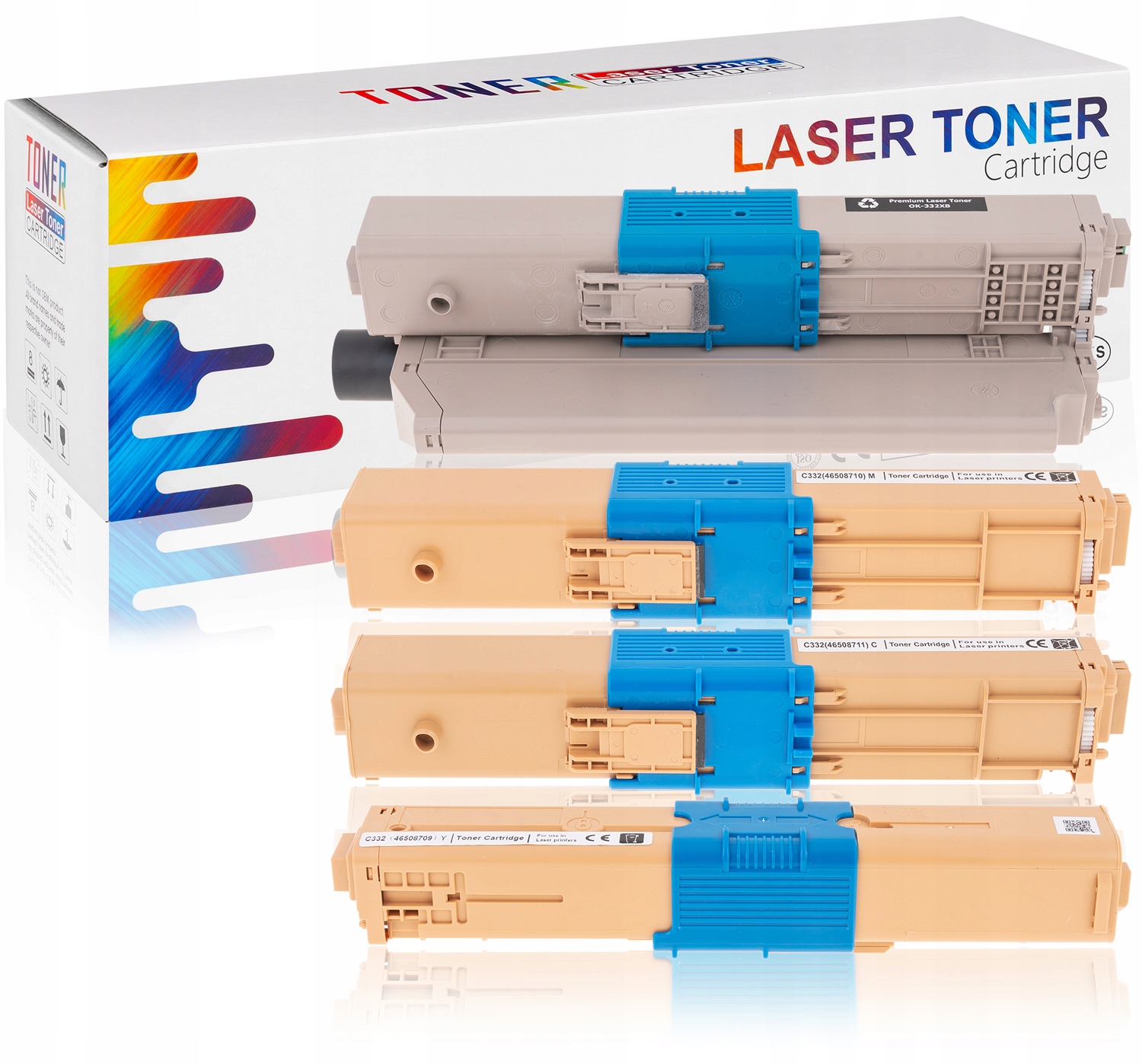 

Do Oki C332 MC363 Zestaw 4 X Toner XL Nowy