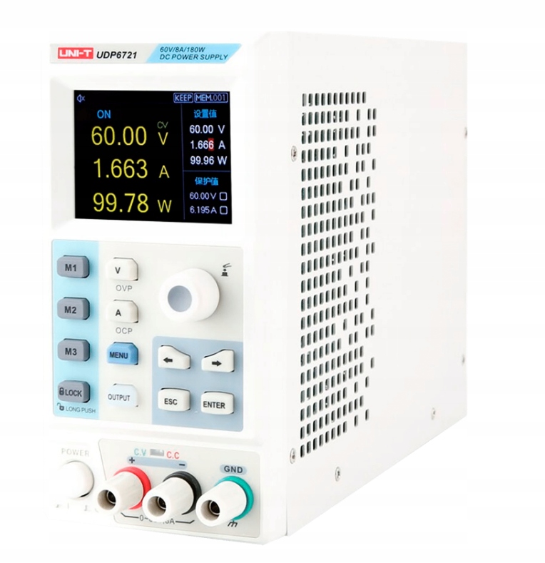 Programovatelný laboratorní napájecí zdroj Uni-T UDP6721 0-60V 8A 180W