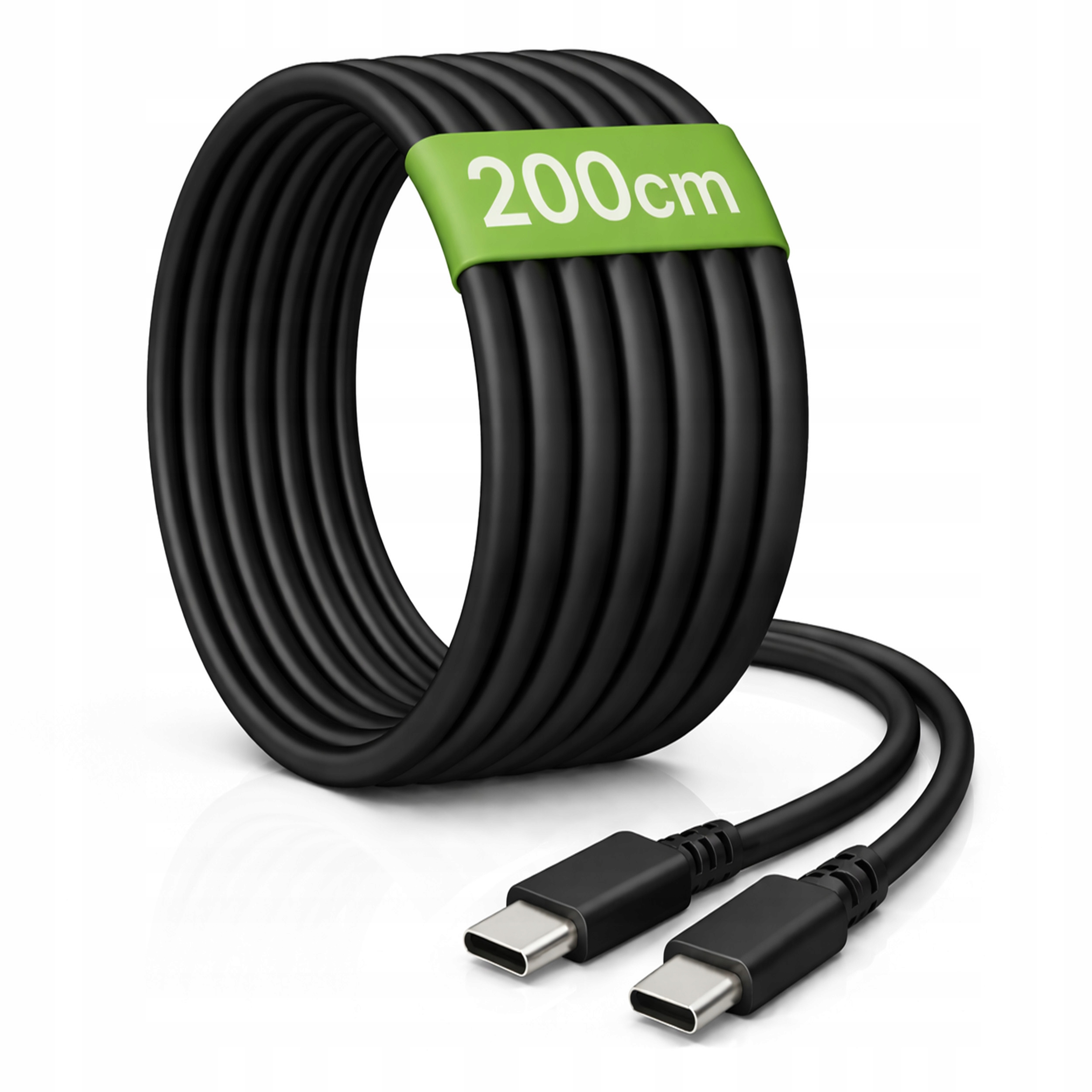 Kabel 2m Usb-c Usb-c 20W Sieciowy Czarny Do Ładowania Przesyłania Danych