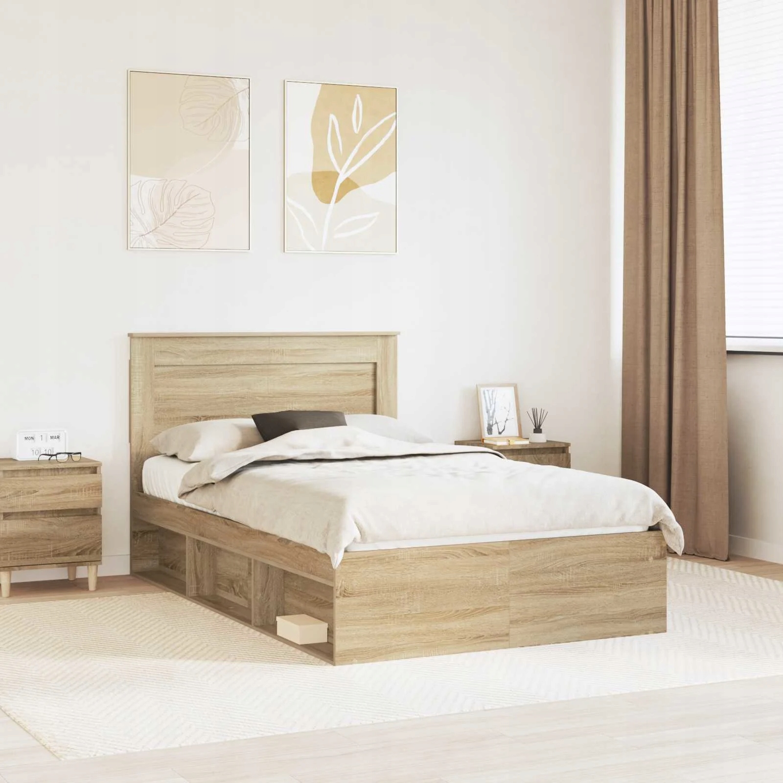 vidaXL Rám postele s čelo Sonoma 120 x 190 cm Masivní borové dřevo