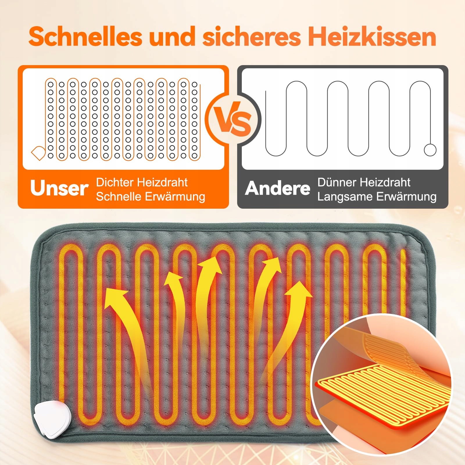 ONEAMG Electric Pillow with Auto-Off, 6 Levels, 30x60 cm — miniatura 8