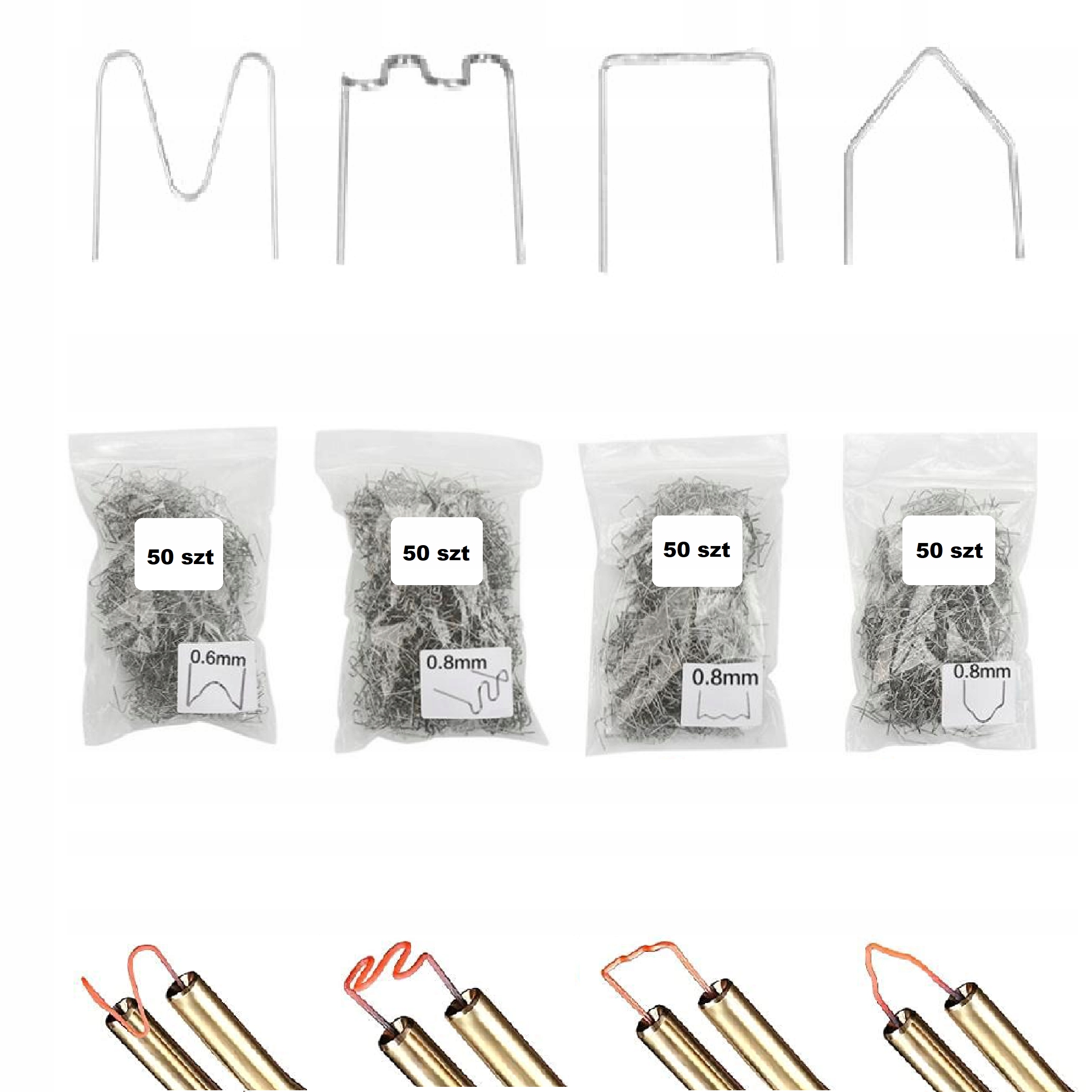 

Zszywki do Zgrzewarki Plastiku 200 szt. 0.6/0.8mm