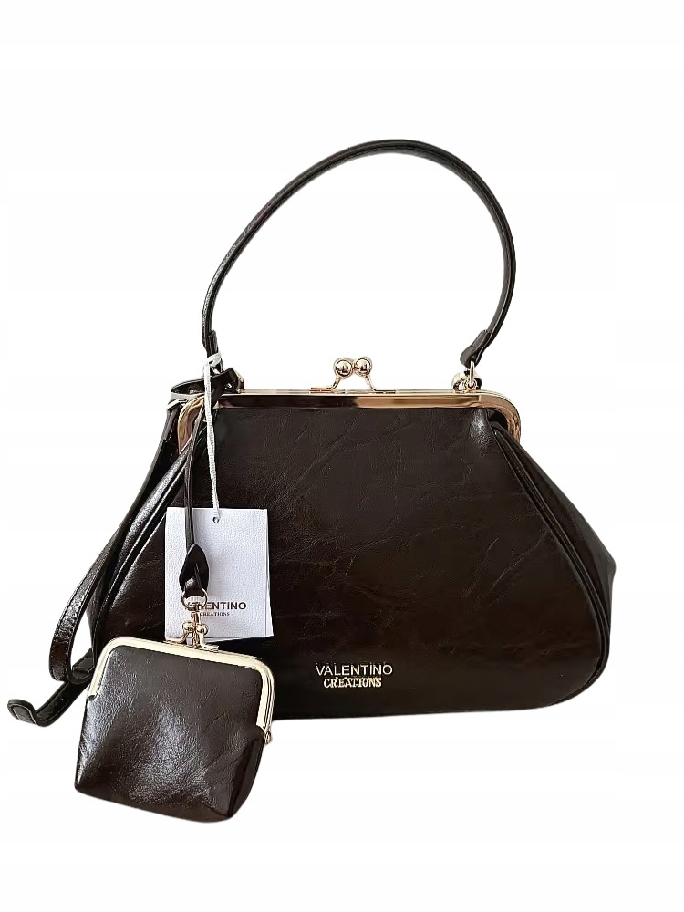 Valentino Creations čokoládová kufřík taška s peněženkou