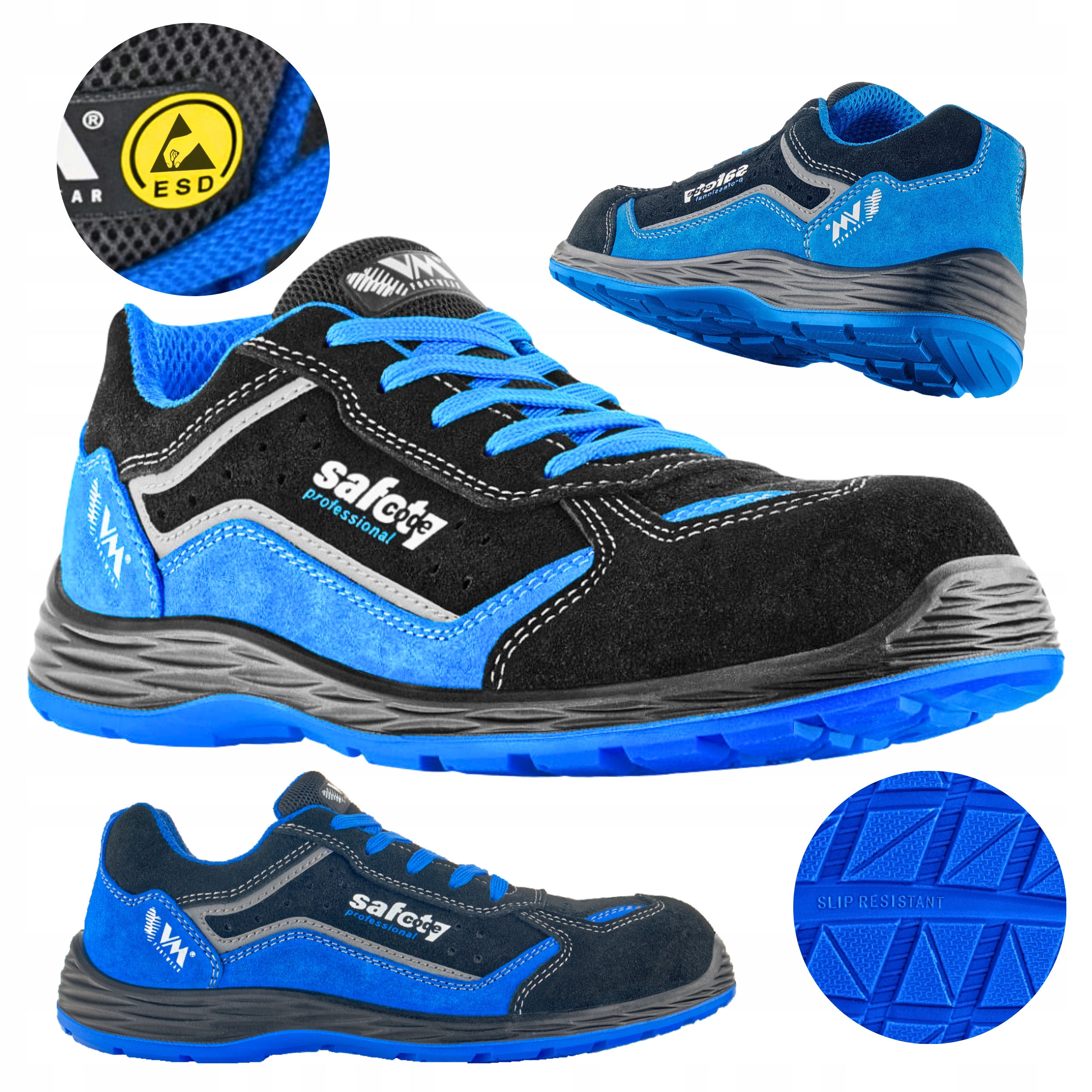 Pracovní boty bez podpatku kožené polobotky Bozp Antistatické Metal Free 46