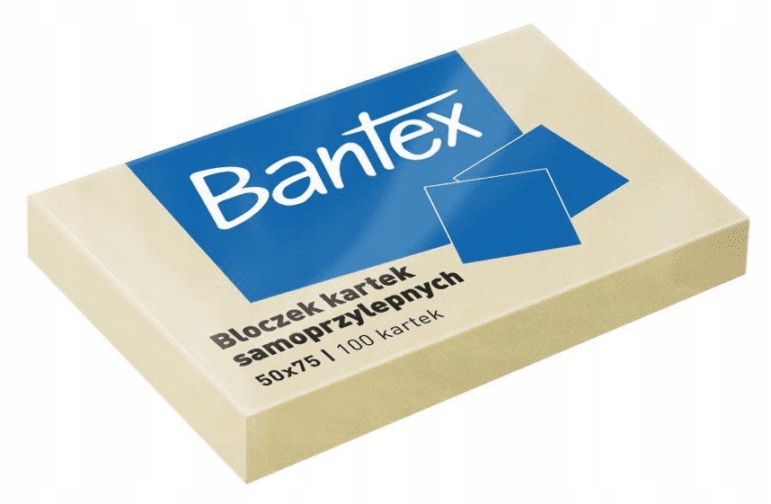

Karteczki samoprzylepne żółte 75 x 50 100k Bantex