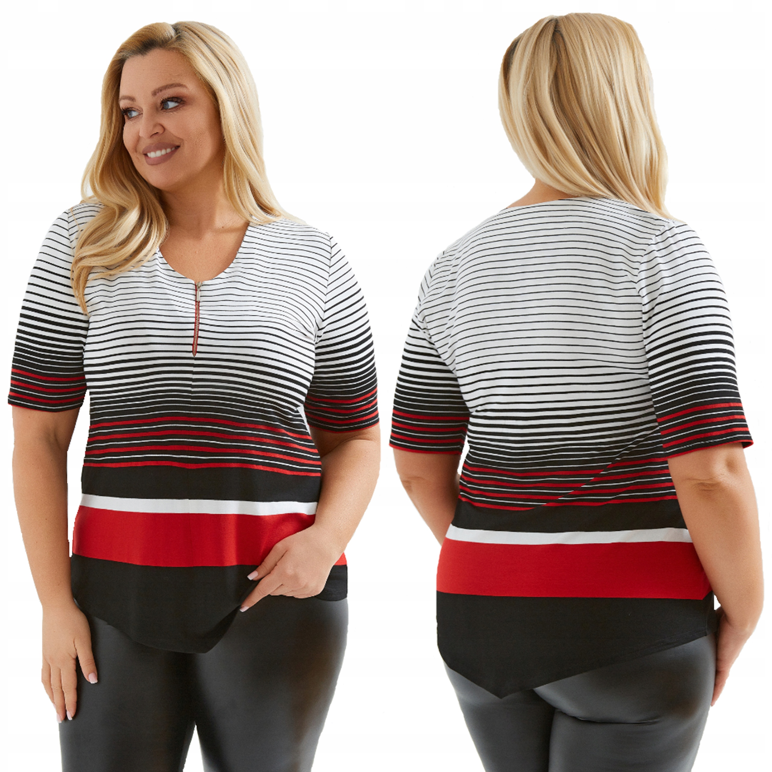 Dámská tunika Velké velikosti Plus Size Krátký rukáv Polský Výrobce