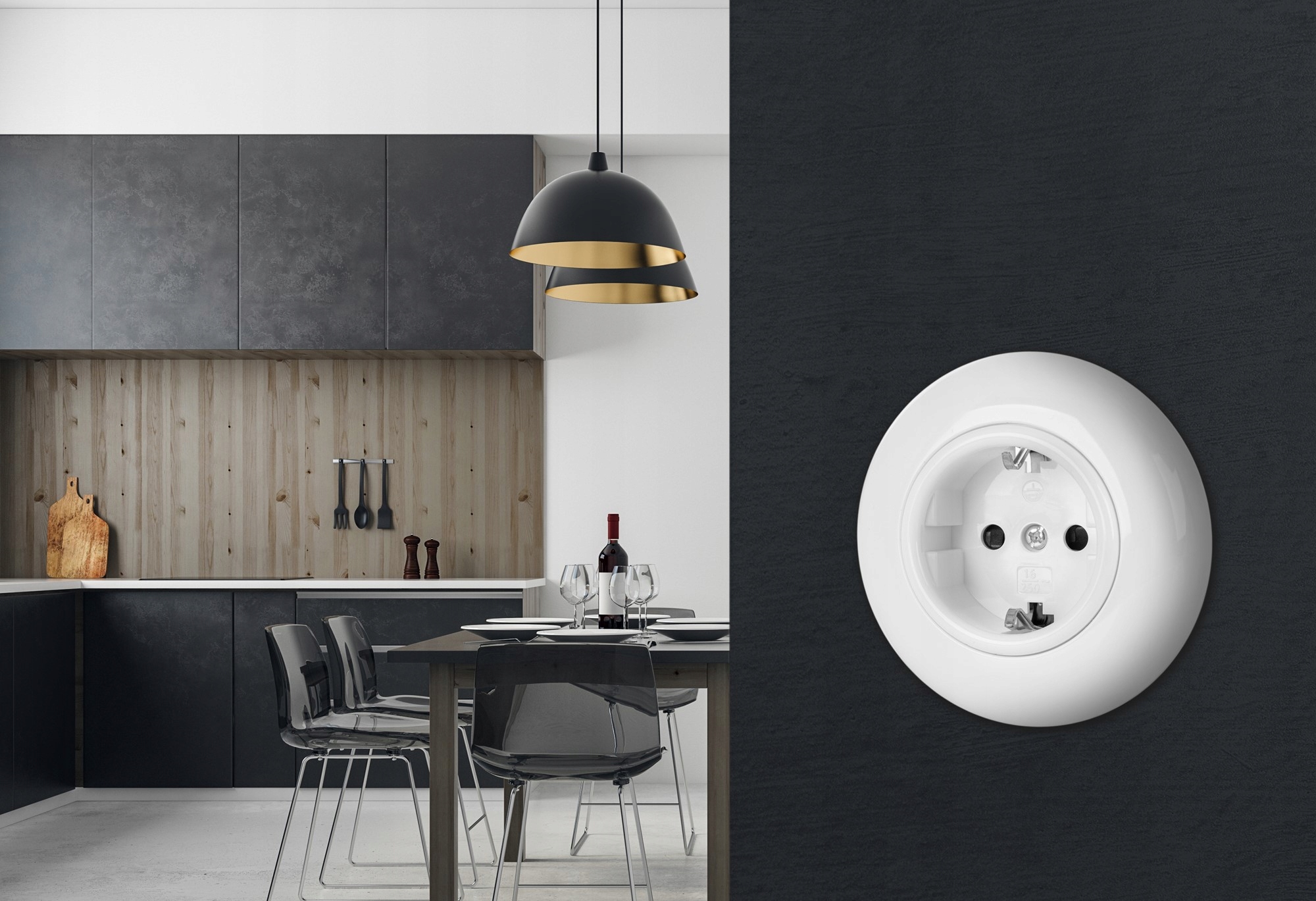 Wyłącznik Łącznik krzyżowy RETRO LOFT BOHO VINTAGE czarny Kod producenta H1-R140MB