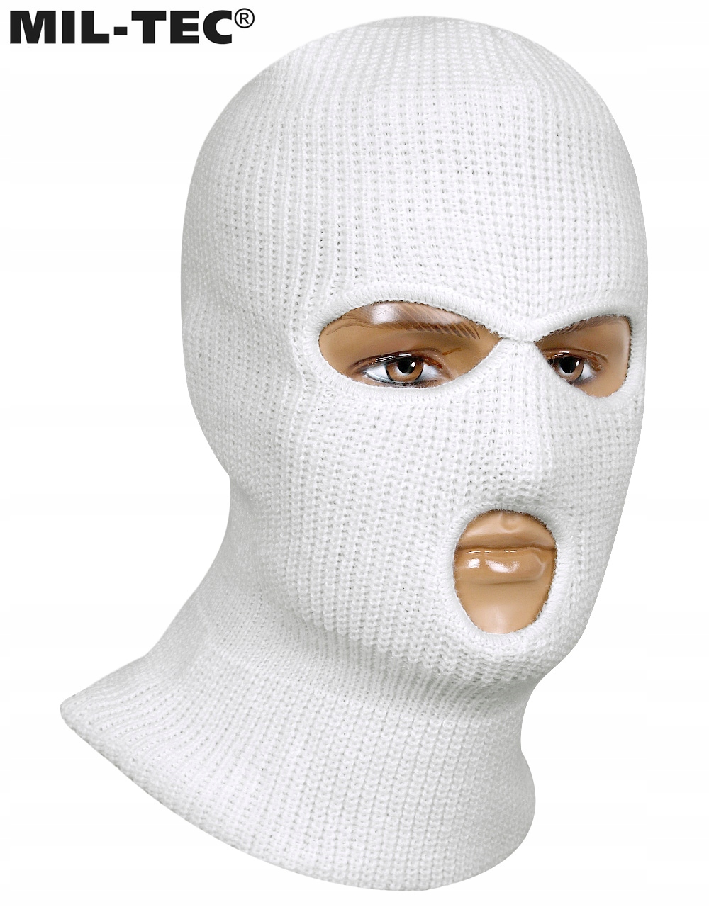 KOMINIARKA ZIMOWA 3 OTWORY CZAPKA BALACLAVA AKRYL MIL-TEC BIAŁA Właściwości brak
