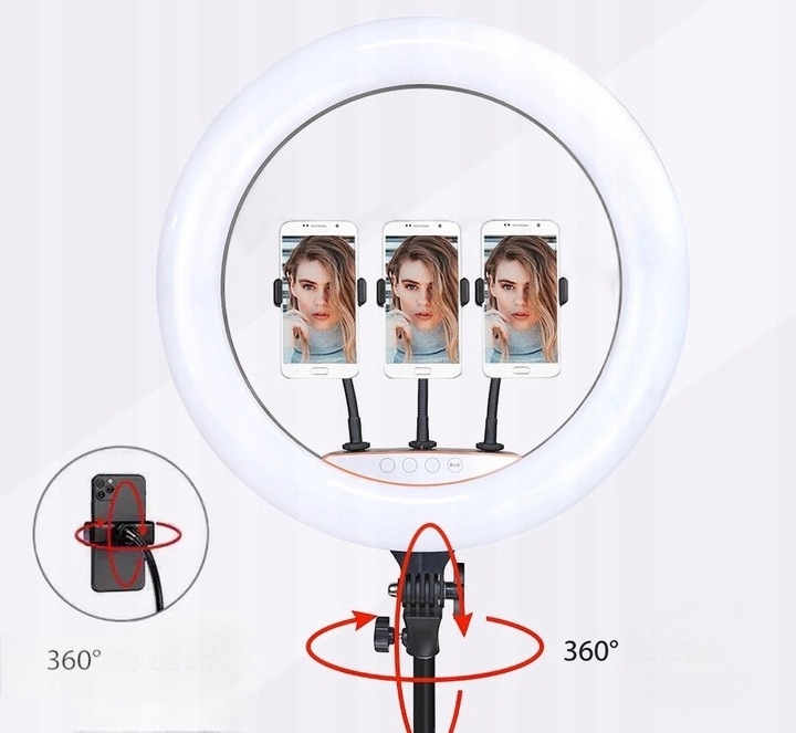 LAMPA PIERŚCIENIOWA LED RING MAKIJAŻ STATYW SELFIE FILMY + STATYW + PILOT Kod producenta lampa pierścieniowa LED 240W kosmetyczna