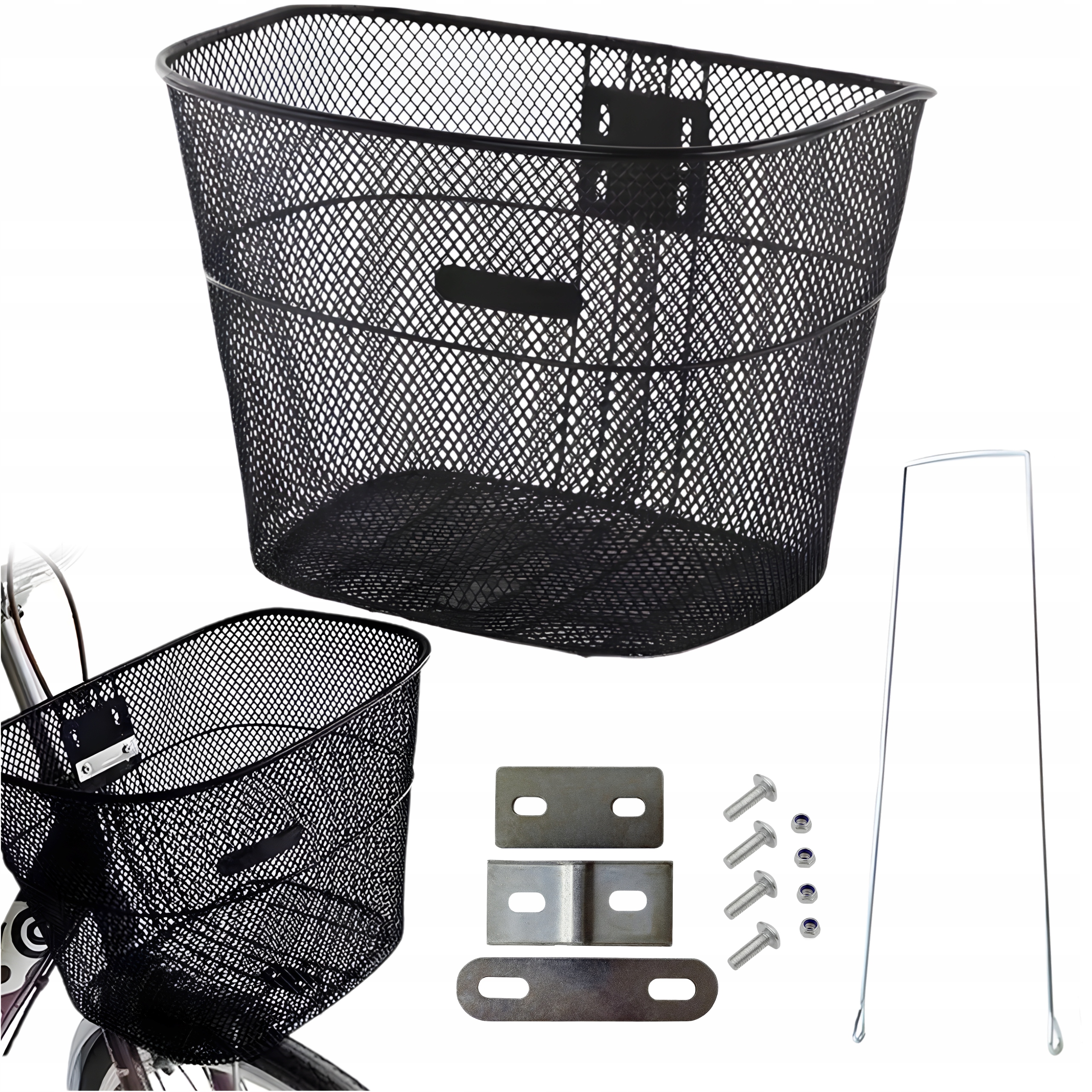 KOSZYK ROWEROWY KOSZ NA KIEROWNICĘ RAMĘ ROWER PRZEDNI BAGAŻOWY METALOWY