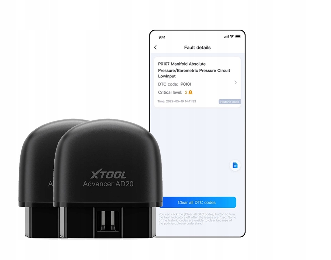 Xtool Advancer AD20PRO Tester diagnostyczny Aplikacja Smartofon iOS Android