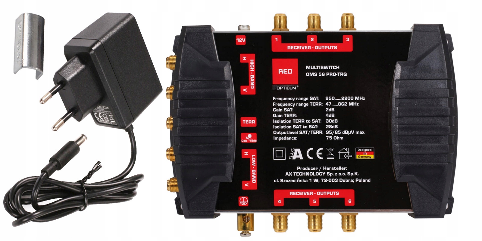 MULTISWITCH Opticum OMS 5/6 PRO-TRQ, 1xSAT+DVBt +gratis