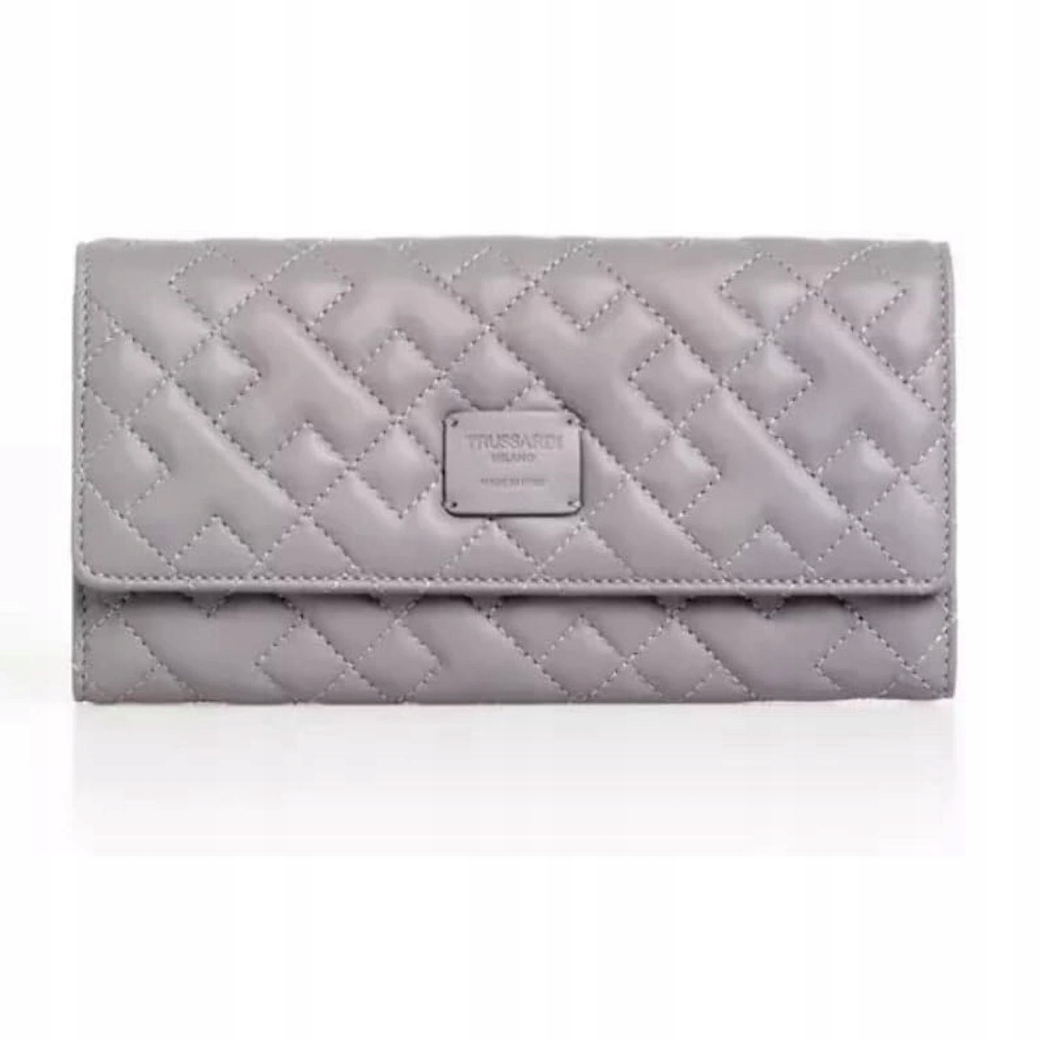 Dámská peněženka Trussardi šedá prošívaná, prostorná, originální, horizontální