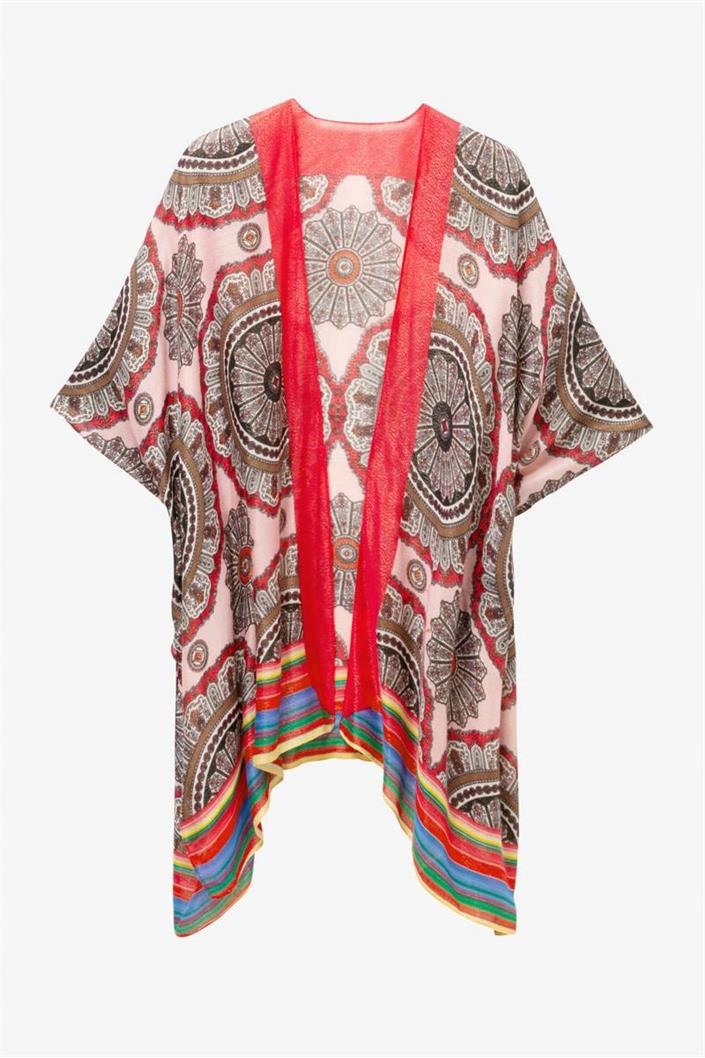 

Desigual Ponch Rainbow ponczo we wzory PH303 11