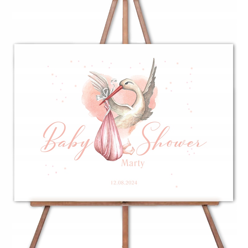 

Plakat powitalny baby shower dziewczynki dekoracja